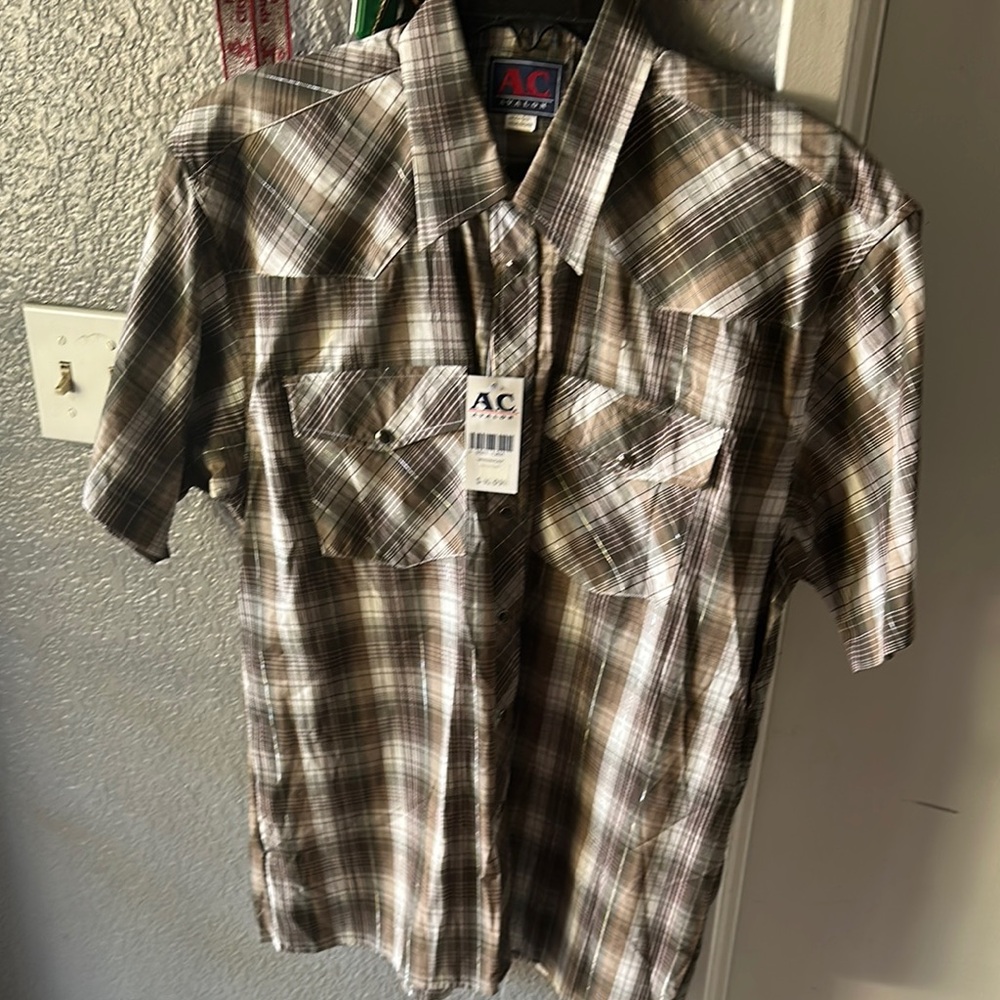 Men's Brown Plaid Shirt